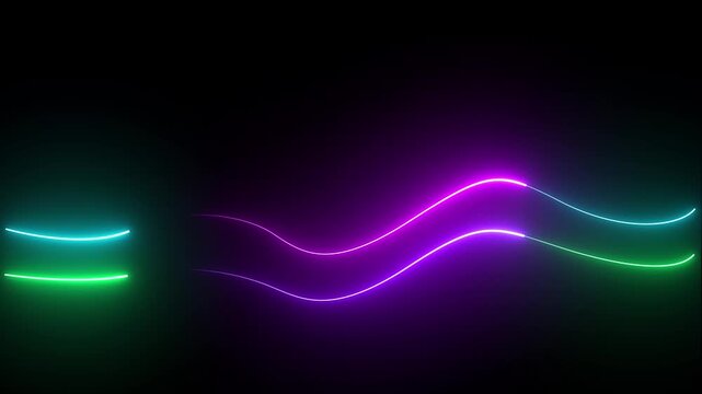 abstract technology background with neon energy flowing. Seamless loop