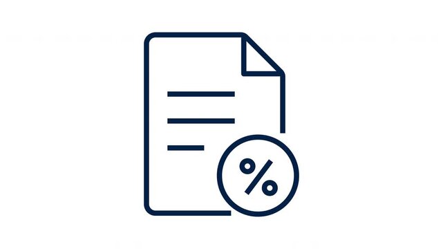 Animated Document Icon with Percentage Symbol