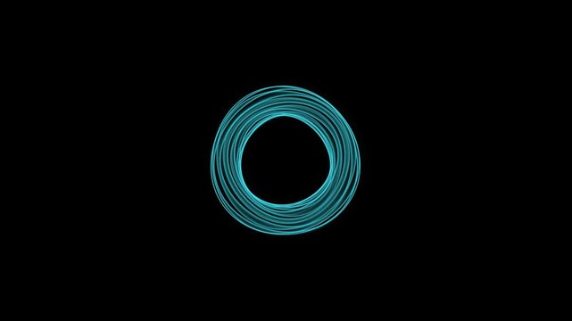 Glowing Cyan Ring Abstract Motion Graphic background