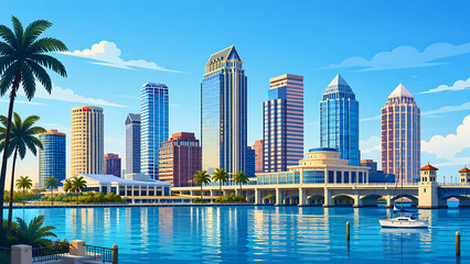 Fototapeta premium Tampa Bay Skyline Vector