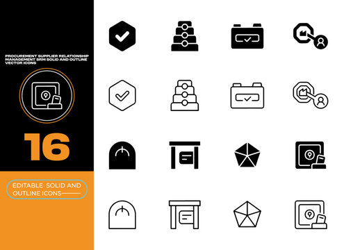 Procurement Supplier Relationship Management SRM System Vector Icons