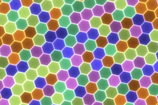 Colorful hexagon pattern with bright shades for design