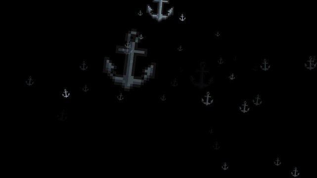 pixel art anchor, 8-bit nautical anchor, 16-bit marine icon, retro ship anchor, boat equipment, iron anchor, heavy metal, maritime, navy, harbor, port, ocean theme, sea voyage, pirate asset, sailing, 