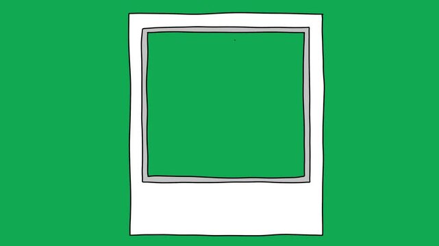 Hand Drawn Instant Photo Picture Frame 2D Green Screen Animated Border Overlay