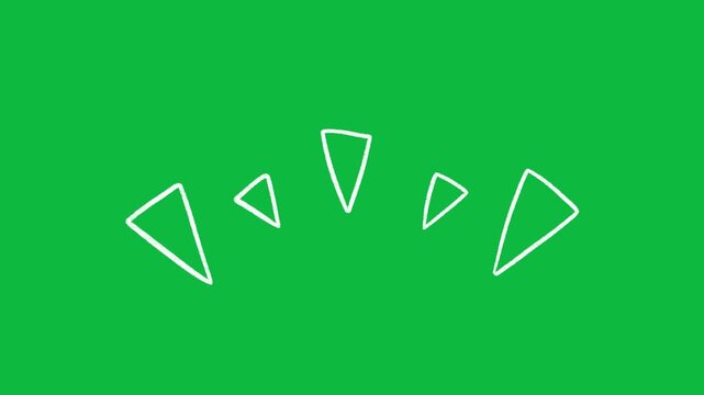 Hand-Drawn Animated Accent Burst video | White Outline Pop Effect hand drawn animation | Minimalist Emphasis Lines on green screen