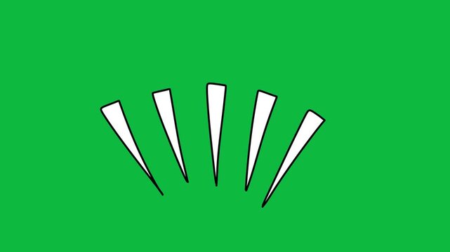 Hand-Drawn Animated White Accent Burst video | Solid Pop Motion Effect hand drawn animation | Bold Emphasis Lines on green screen