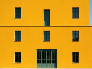 Obraz premium Modern apartment building facade with large windows and balcony