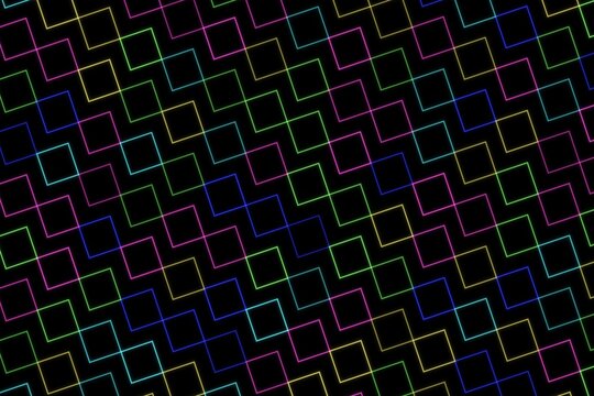 Digital neon grid pattern with glowing lines and shapes