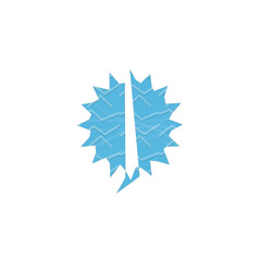 Obraz premium Cracked Ice Snowflake Abstract Shape Flat Illustration