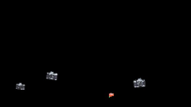 pixel art camera, 8-bit photo camera, 16-bit retro camera, vintage camera, snapshot, photography, lens, shutter, flash, photographer tool, gadget, media icon, UI element, inventory item, rpg sprite, a