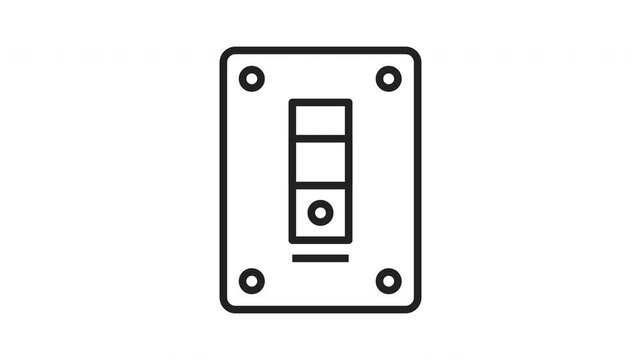 Animated Light Switch Line Art Icon