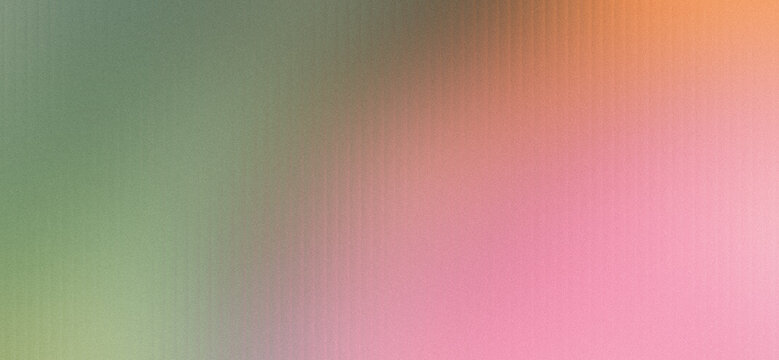 Muted Sage Green, Olive, Warm Peach, Coral, and Soft Rose Pink Abstract Gradient Background Featuring Heavy Grainy Noise Texture with Horizontal Blend Transition