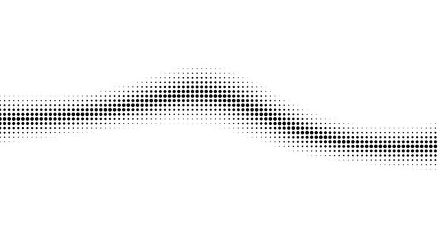 Abstract halftone dots moving in wave motion pattern design representing dynamic flow across modern clean white background animation video clip