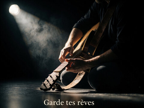 Garde tes r&ecirc;ves - Musician playing acoustic guitar on stage