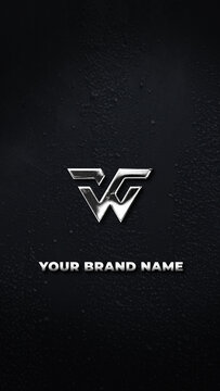 Vertical Dark Metal Texture Logo Reveal &ndash; Glossy Chrome Embossed Brand Intro Textured Surface for Short-Form Video