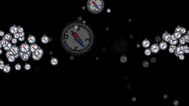 pixel art compass, 8-bit compass, 16-bit navigation icon, retro magnetic compass, direction finder, north pointer, exploration, travel, adventure, orientation, map icon, quest tool, navigation device,