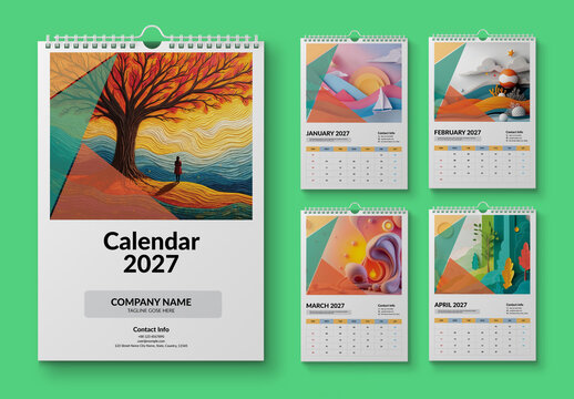 2027 Wall Calendar Template