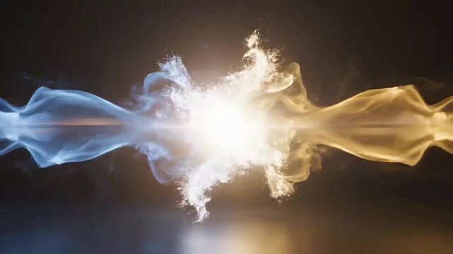 Abstract Energy Forms Merging into Incandescent Radiance with Cinematic Allure, for Dynamic Presentations, Technology Backgrounds, and Motion Graphics Video