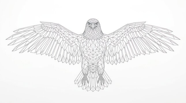 Geometric eagle bird wing spread polygon art minimalist