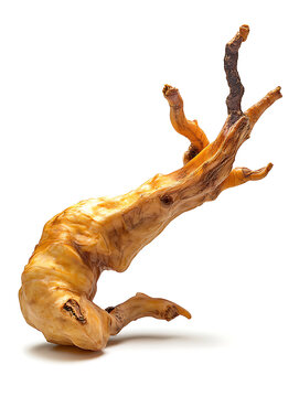 Yarsagumba (Cordyceps sinensis), Yartsa Gumbu (Himalayan Gold), Nepal, on a white background. 