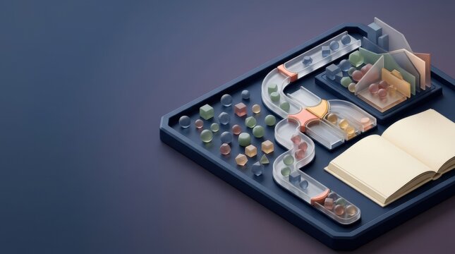 3D rendering of global inclusive learning concept with book and diverse resources
