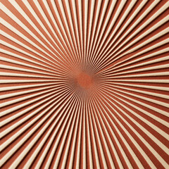 Fototapeta premium Abstract radial background with terracotta and beige paper stripes