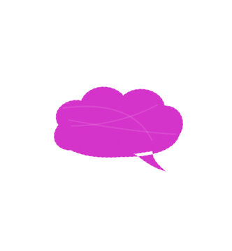 Pink speech bubble thought bubble flat illustration
