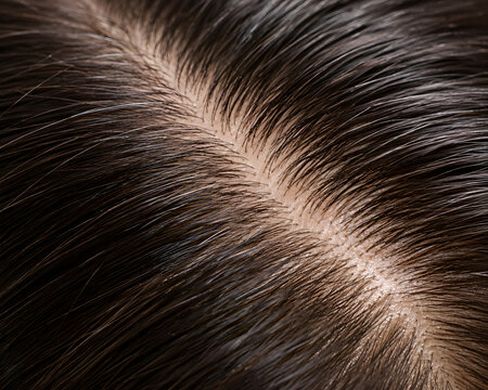 Ultra Realistic Macro Close Up of Healthy Human Hair and Clean Scalp with Detailed Individual Strands Premium Haircare Photography 16K