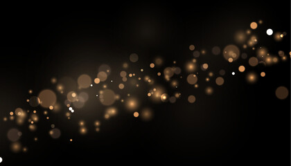 Gold glitter rains softly across a black background. Warm sparkling particles and glowing bokeh create festive elegance. Perfect for luxury Christmas artwork. © Freesstock