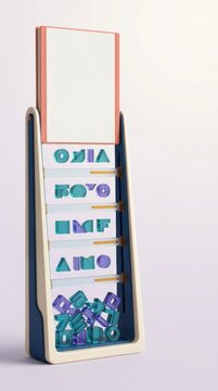 3D educational toy with colorful letters and shapes promoting literacy development