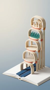 3D rendering of educational concept for International Literacy Day themed inclusive learning