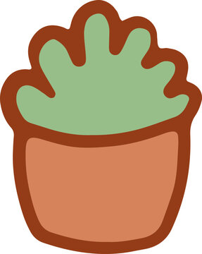 Moroccan Potted Succulent Plant Vector