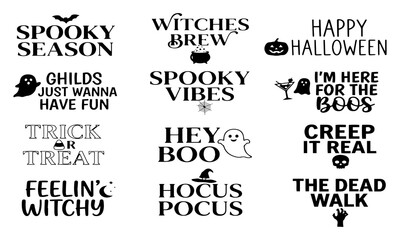 Obraz premium Halloween party sign with spooky phrases and festive holiday decorations for seasonal events