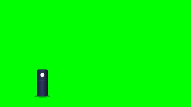 Electric Vehicle Charging Station Animation on Green Screen