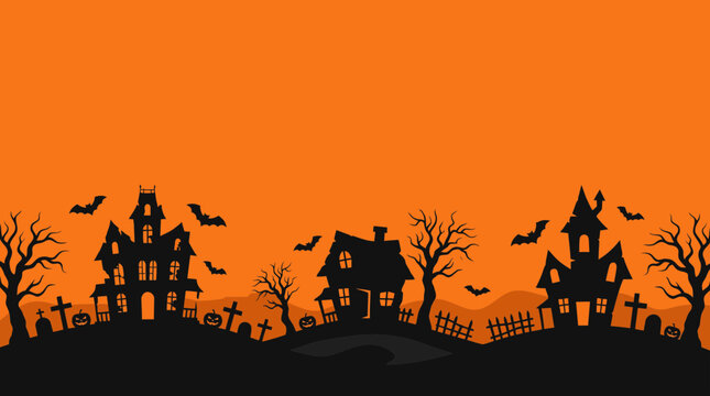 A spooky and delightful halloween scene vector illustration perfect for backgrounds festive designs and creepy october celebrations offering a classic halloween aesthetic