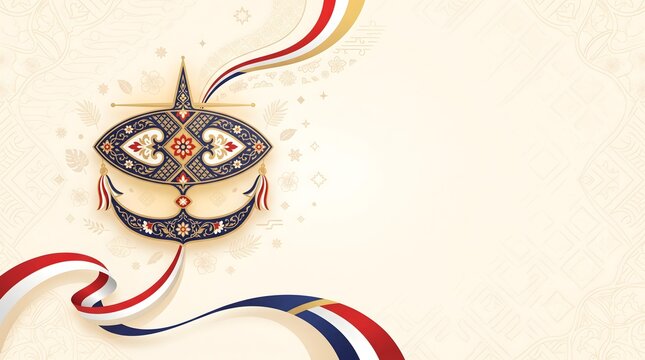 Wau bulan traditional kite background for malaysia independence day celebration with malaysian wau