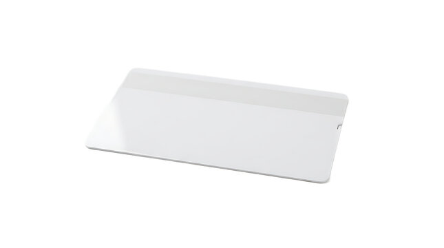 Blank white rectangular card or sign isolated on a white background, for text, branding, or project templates