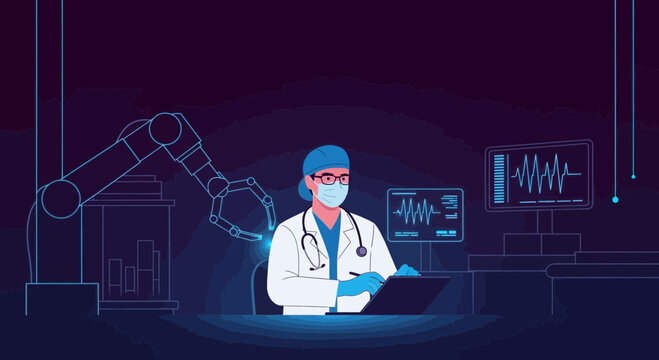Medical Professional Working With Futuristic Technology For Patient Care And Treatment