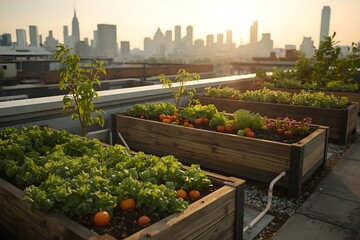 Fototapeta premium Urban Rooftop Gardening