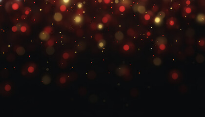 Abstract festive background with red and gold bokeh lights © binoy