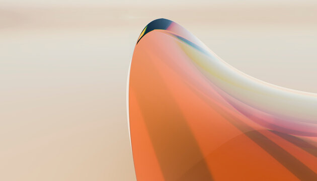 Abstract digital artwork with smooth curved orange shape and soft