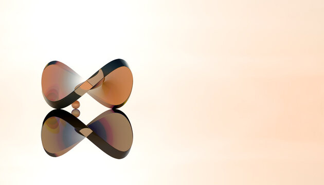 Reflective abstract sculpture in minimalist digital art scene