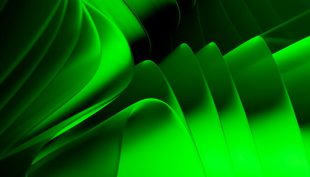 Abstract green smooth curves flowing
