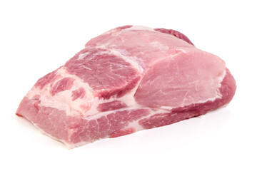 Fototapeta premium Fresh Raw Pork Shoulder on White Background