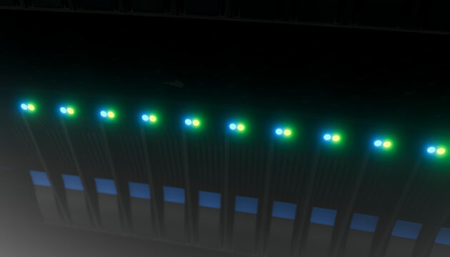 Active network switch ports with illuminated led lights