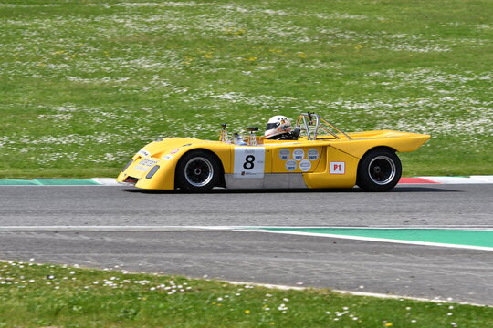 Scarperia, 5 April 2024: Chevron B21 year 1972 in action during Mugello Classic 2024 at Mugello Circuit in Italy.