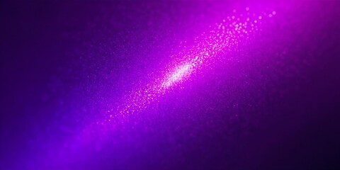 Diagonal glittering pink particle beam stream on dark violet cosmic background with particle background diagonal
