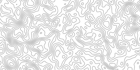 Modern topography contour map background with abstract elevation pattern, minimal geographic line texture with peaks and valleys, for presentation, cover and web banner. © RASEL