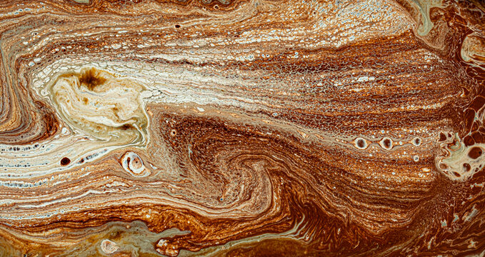 fluid art painting, created using acrylic paint and oil, a marbling effect with colorful bubbles and swirls