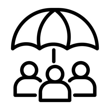 Family Umbrella Insurance Protection Icon